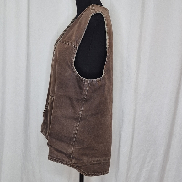 Carhartt Sherpa-Lined Washed Duck Canvas Vest - Size 2XL - Picture 2 of 12